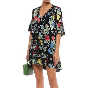 ALICE + OLIVIA lace-trimmed floral-print dress